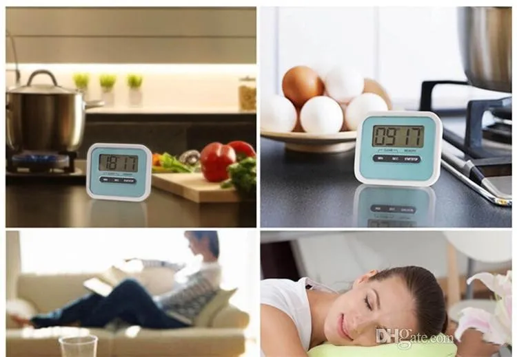 Kök Timer Digital Kitchen Helper Mini Digital LCD Kök Räkna Down Clip Timer Larm Färgrik Meow