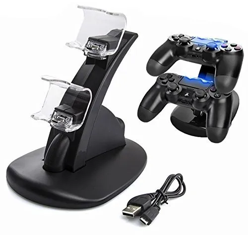 المزدوج USB شاحن شاحن الشاحن المحطة الوقوف الشاحن المزدوج أدى ضوء لسوني بلاي ستيشن 4 PS4 PS4 Pro PS4 Slim Wireless Controller