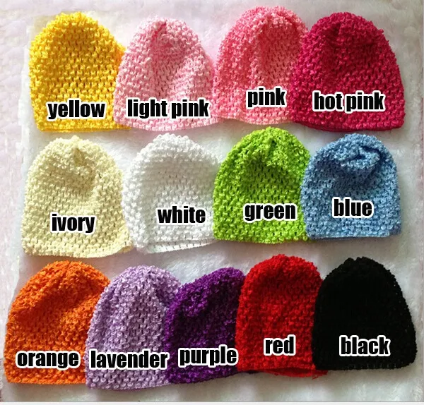 5pcs Colorful Baby 6" Crochet Beanie Hats Infant Handmade Knit Waffle hat String Wheat Caps Newborn cap 21colors MZ9101