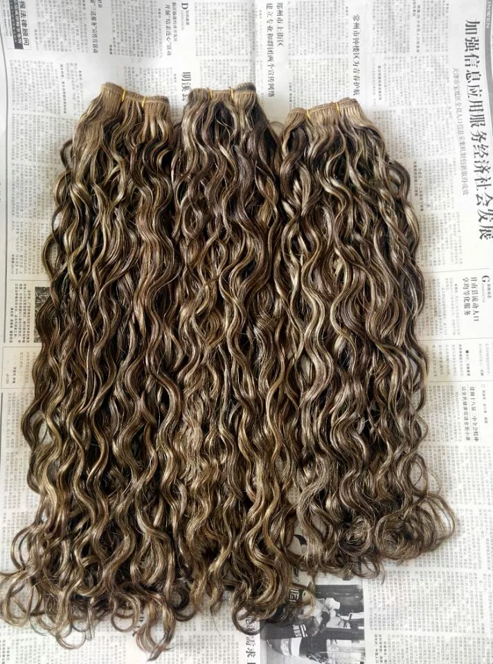 中国の人間の処女のゆるい波レミーの髪の織りクイーンヘア製品ブラウン/ブロンド100g 1バンドル緯糸