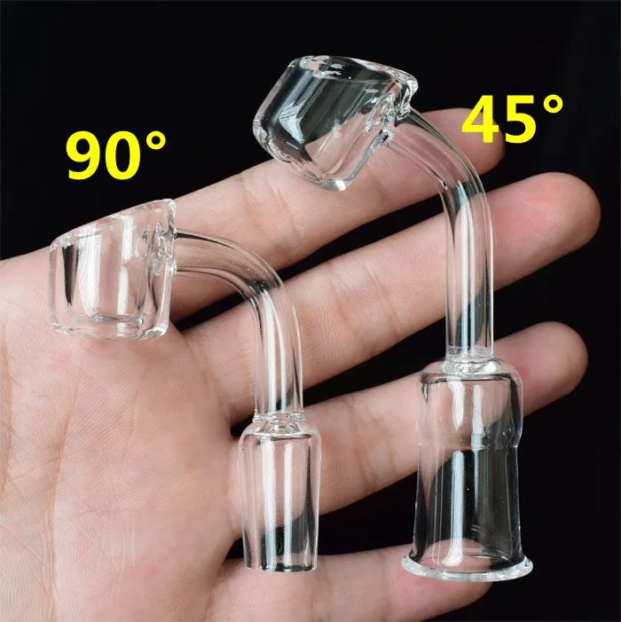 4mm Kalın 100% gerçek Kuvars Banger Çivi 45/90 Derece Kadın Erkek Kase 10mm 14mm 18mm Domeless Kuvars Tırnak Sigara Kase