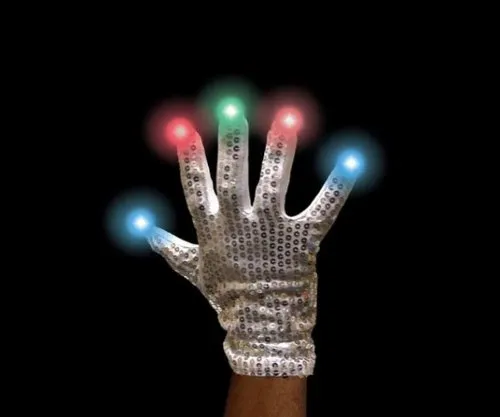 Nyhetsbelysning 6 stilar flerfärgade elektroniska LED-blinkande handskar Färgglada LED-ljus upp Halloween Dance Rave Party Fun