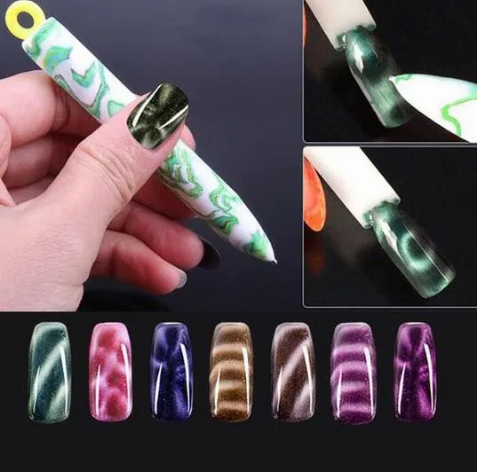 Nail Art Magnet Pen para DIY Magic 3D Magnetic Cats Eyes Painting Polish Tool XB1