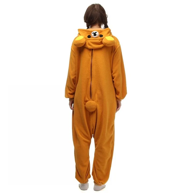 Bien fait 2016 NOUVELLE Polaire Rilakkuma Ours Kigu Pyjamas Anime Cosplay Costume Unisexe Adulte Onesie Nuit Cartoon Ours Combinaison Fr334W