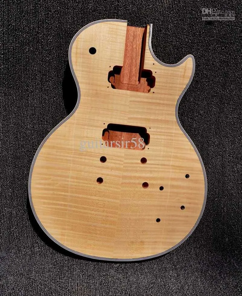 2012 Unfinished Electric Guitar Kit With Flamed Maple Top DIY guitar For Custom Shop Style