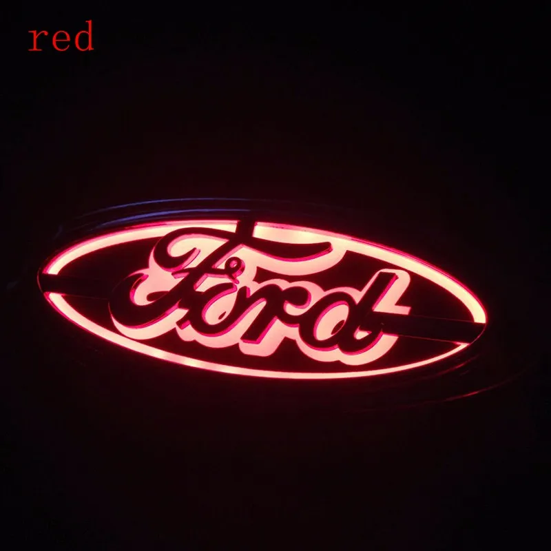 For FOCUS 2 3 MONDEO Kuga New 5D Auto logo Badge Lamp Special modified car logo LED light 14.5cm*5.6cm Blue/Red/White5851070