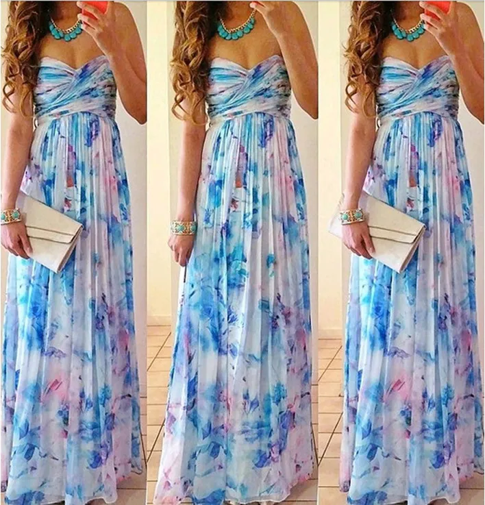 Abiti estivi lunghi taglie forti da donna maxi abiti casual con stampa floreale economici per abiti da donna abiti da sera aderenti da clubbing