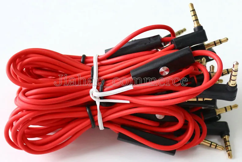 New 3.5mm Replacement Red Cables for Studio Heaphones with Control Talk and MIC L Plug Extension Audio AUX Cable for SOLO MIXR