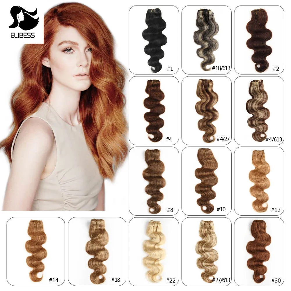 ELIBESS cheveux -Clip dans les cheveux humains 100g 7pcs / lot toutes les couleurs disponibles