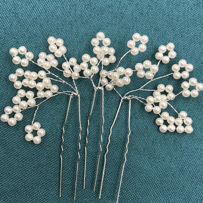 Vintage Pearls Wedding Hair Accessories Flower Wedding Church Rhinestone Hair Accessories With Brooch Hairpin Clip Bridal Flower