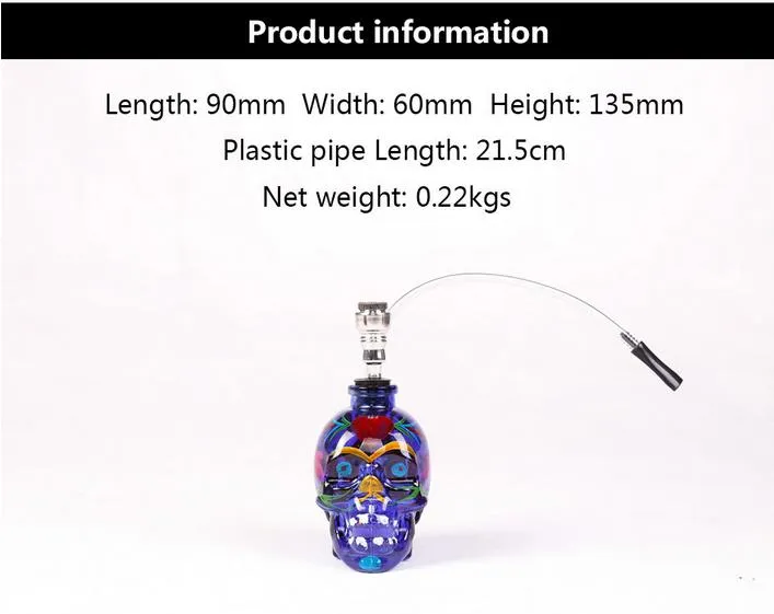 E ny personlighet färgskalle hookah glas bongs