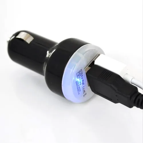 Mini 2 USB ports car charger colorful Cigarette Auto Power Adapter For Iphone 7 HTC Samsung S7