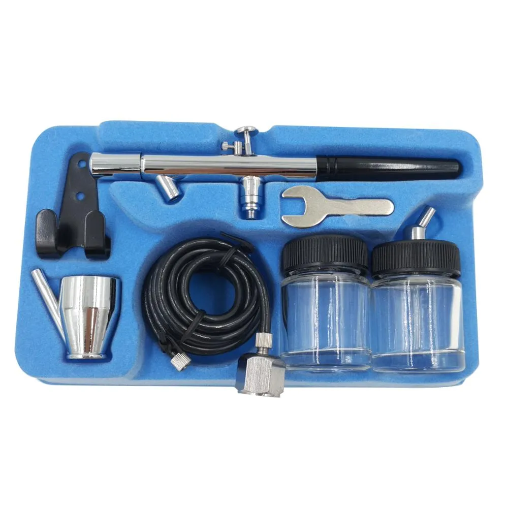 New Arrival BT-128 22cc Precision Dual-Action Siphon Feed Airbrush Kit z 5ft Airbrush Wąż Darmowa Wysyłka