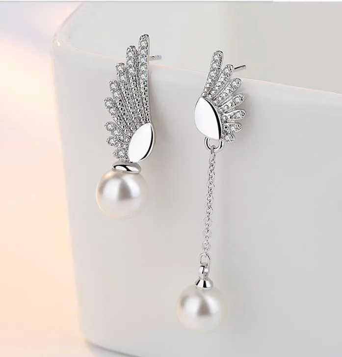 18 styles 925 sterling Silver Pearl rhinestone Rhodium Plated Hoop Stud Earrings Fashion Hot sell Jewelry for women High quality C634