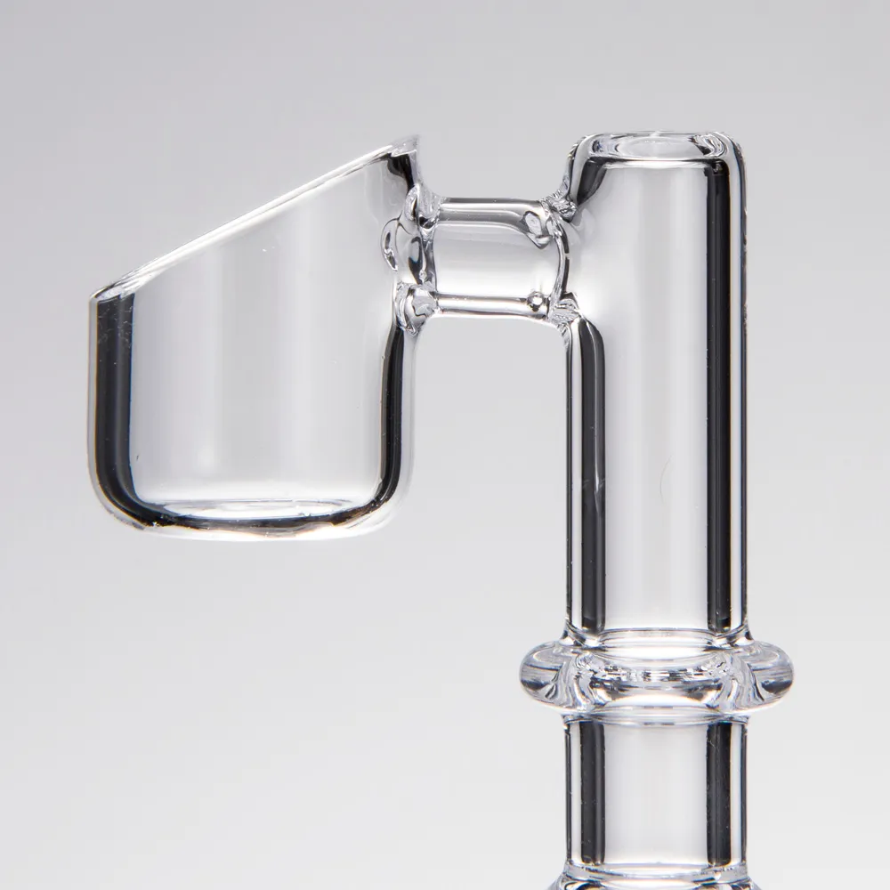 Clou sans dôme de style banger à quartz avec connecteur droit à 90 degrés avec joint mâle et femelle transparent pour les plates-formes pétrolières dab bongs en verre