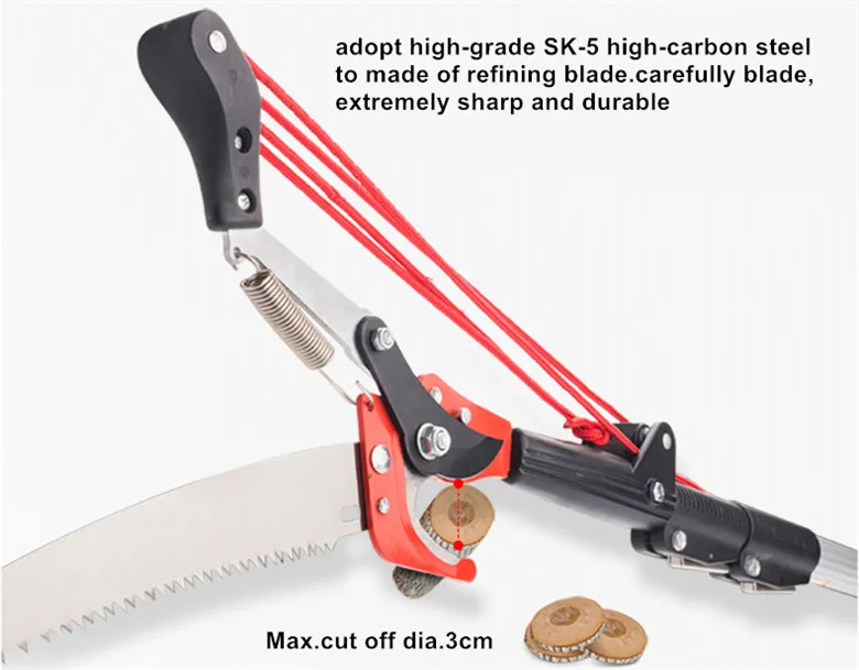 Haute altitude 4 Poulie Proupe Fineaux Lopping Ciseaux Trimmer des arbres Branches Cutter Garden Ciste de scie Fruit Pick Cutting Tool avec 2536394