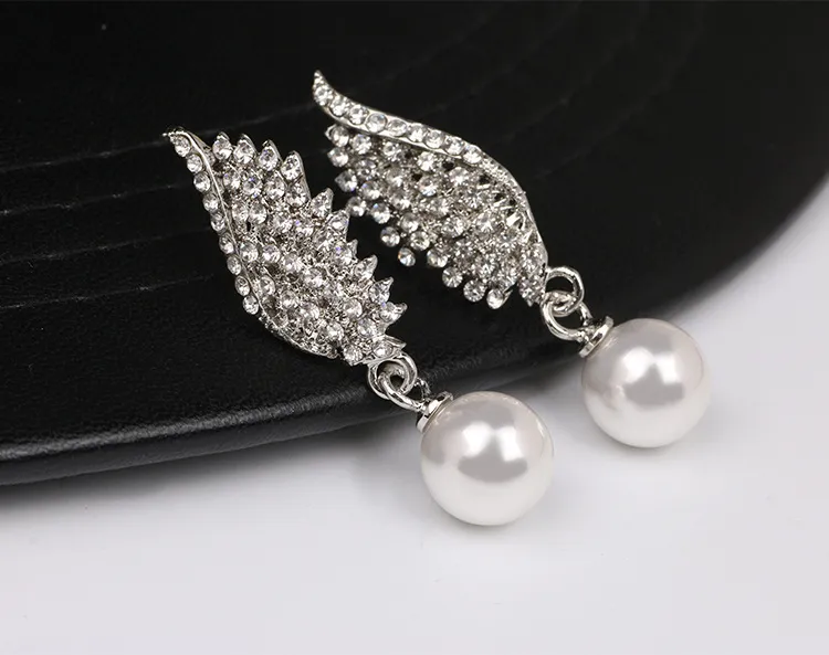 Серьги-гвоздики серебряный позолоченный тон Ангел крыло ювелирные изделия элегантный гипоаллергенные аксессуары мода подарок для женщин дамы 2016, смешивать элементы