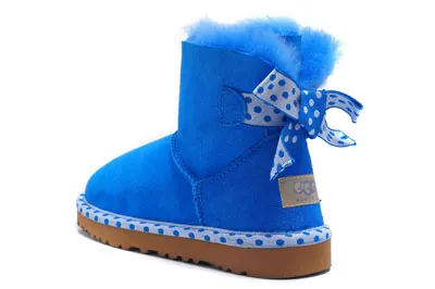 Bra billiga barn Snowboots Back Butterfly Knit Ankle Snowboots Light Wearable Gummi Sole 100% ull vadderad egen fabrik Produkt Bästa priser