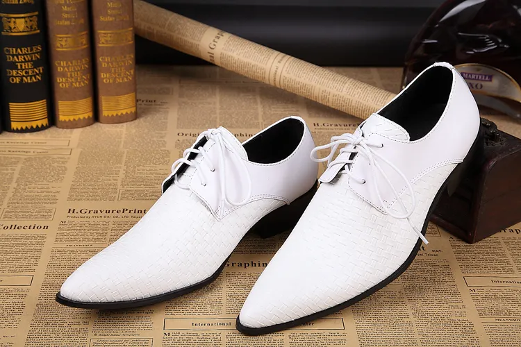 White Groom Wedding Shoes Oxford Classic Italian Mens Leather Shoes Wedding Men Shoes White Hommes Italine US Size 10.5