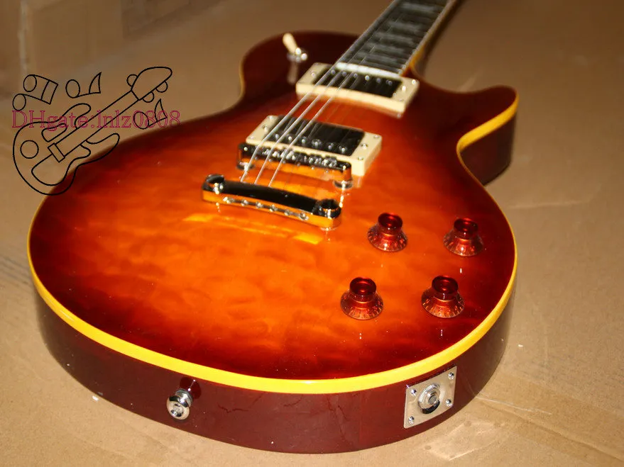 Guitare en gros Custom Shop Guitare électrique dans Honey burst Flame Sunburst Livraison gratuite