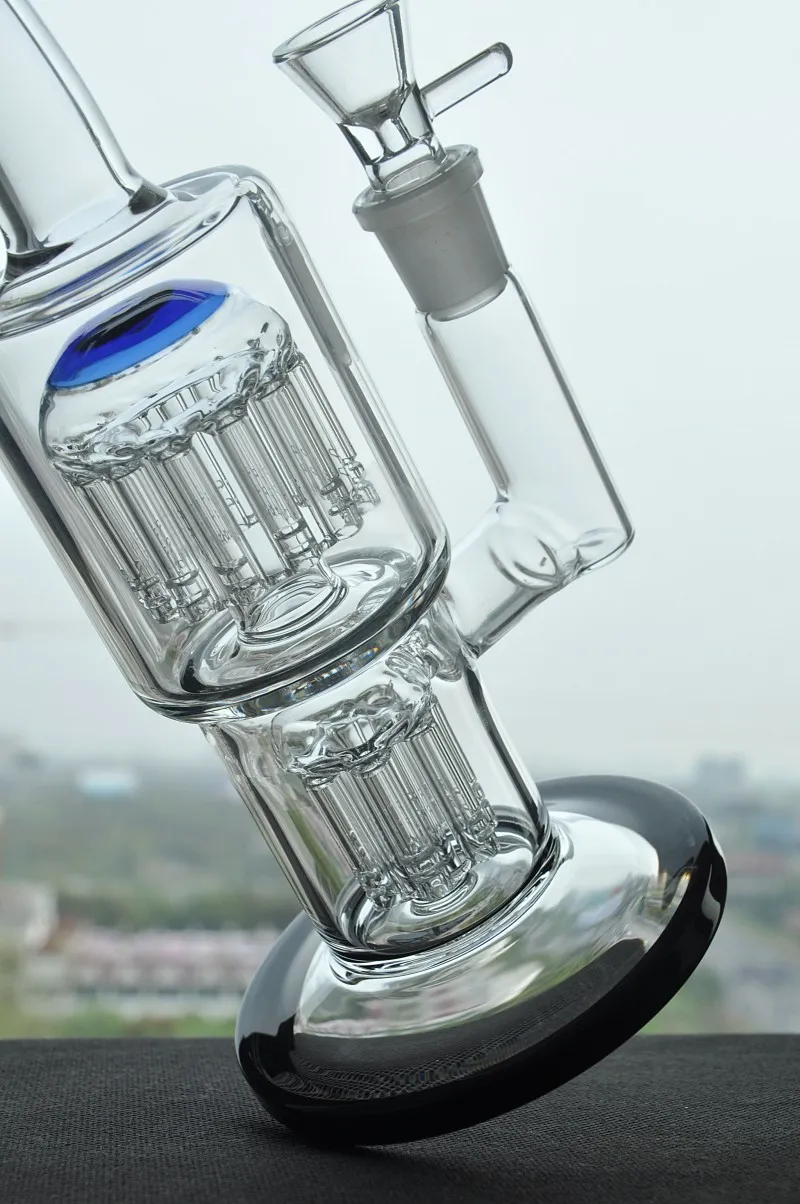 Bong in vetro Piattaforme petrolifere Pipa ad acqua Bong a due funzioni Tubi in vetro Narghilè Giunto da 14,4 mm Alta qualità