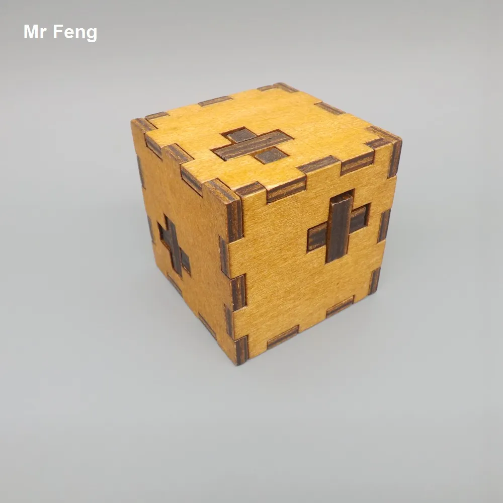 عبر صندوق خشبي ألعاب كلاسيكية كونغ مينغ قفل لغز لعبة للأطفال