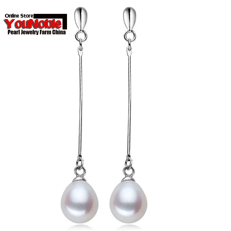 All'ingrosso-Reali orecchini di perle in argento sterling 925 orecchini di perle lunghe d'acqua dolce per le donne orecchino di perla naturale goccia regalo fidanzata