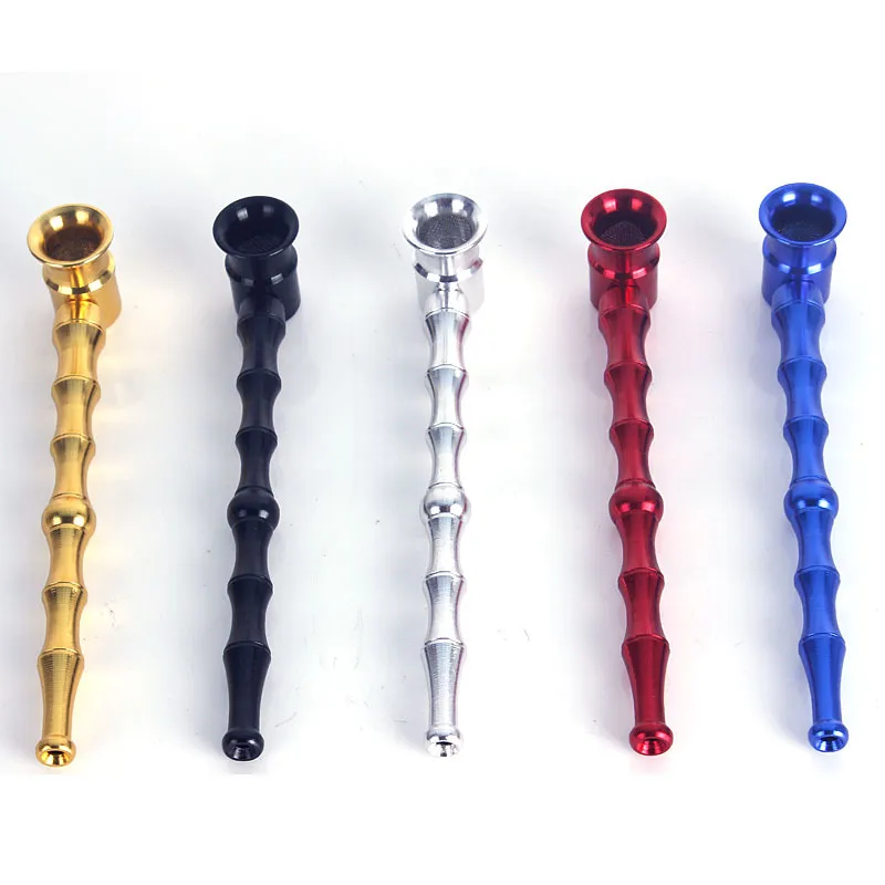 Metal Pipe Mounthpiece Zinc Alloy Bamboo Shape High Quality Mini Smoking Pipe Tube Portable Unique Design Easy To Carry Clean