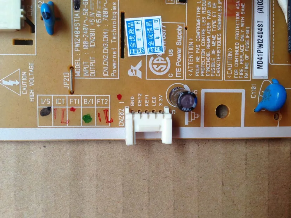 Byte av strömförsörjningsenhet PWI2404ST POWER Board PSU för Samsung 2443BWT 2443BWX 2443BW 14 Pin Cable