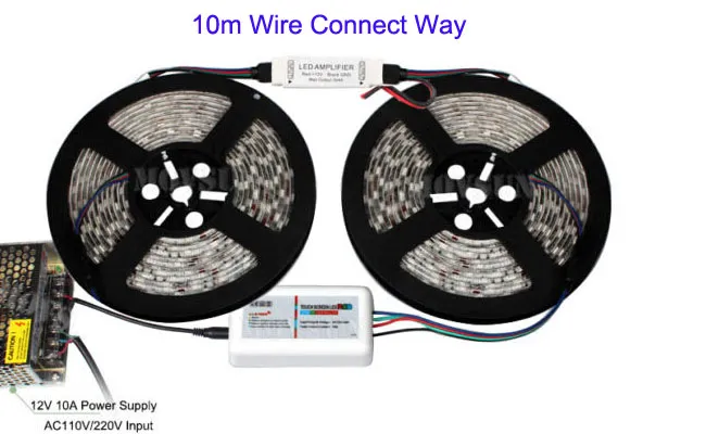 5M 10M 15M 20M 5050 RGB Lampada LED Strip Light DC 12V Impermeabile IP65 Strisce flessibili 18A Adattatore di alimentazione telecomando Mini A4154253