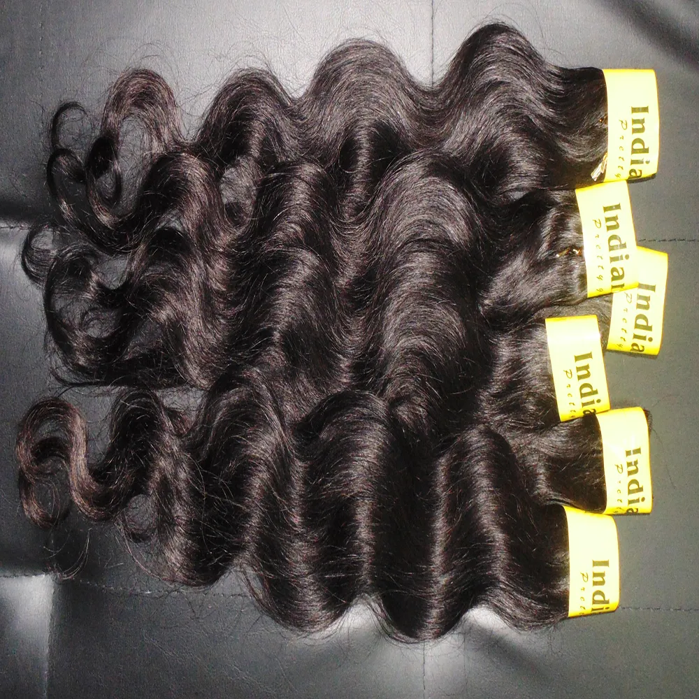 cheapest 100 indian body wave processed human hair weft natural color hair weaving fast