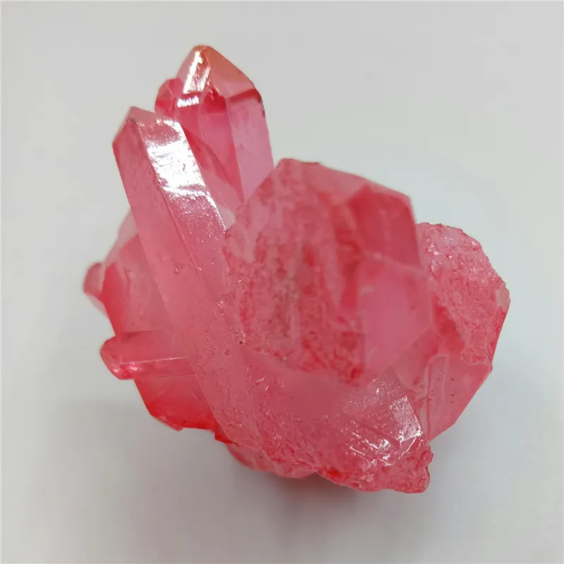 85G Natural Aura Angel Quartz Crystal Cluster Plating Pink Crystal Stone Cluster Reiki Healing As Gift