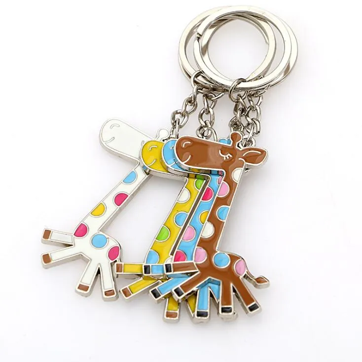 Ny ankomst Giraffe Zinc Alloy Key Ring Plating Keychain Hot Kr346 Nyckelringar blandar order 20 stycken mycket