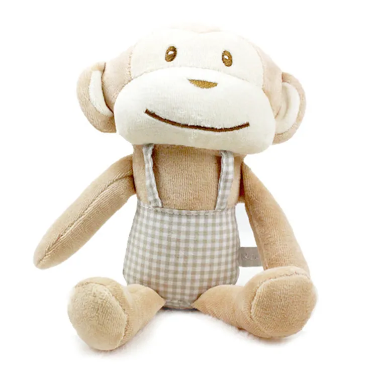 새로운 도착 아기 플러시 달래 원숭이 인형 장난감 유아 수면 동반 파트너 편안한 딸랑이 인형 장난감
