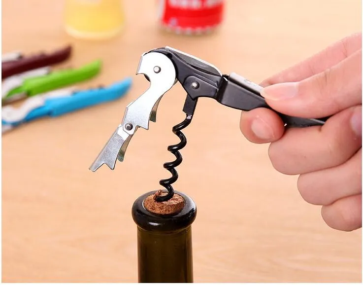 Multi-Function Wine CorksCrew Rostfritt stålflaska Öppna Kniv Pull Tap Dubbel Hinged CorksCrew Creative Promotional Gifts 0702015