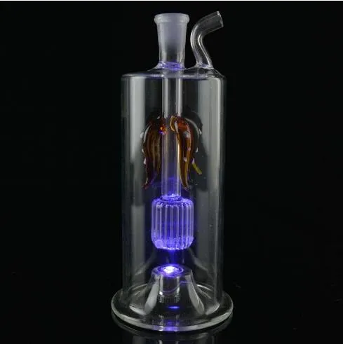 Nieuwe glanzende bong inline perc glazen waterpijp honingraat bong 10 mm asvangers bong vortex honingraat glanzende olieligingen water rookpijpen