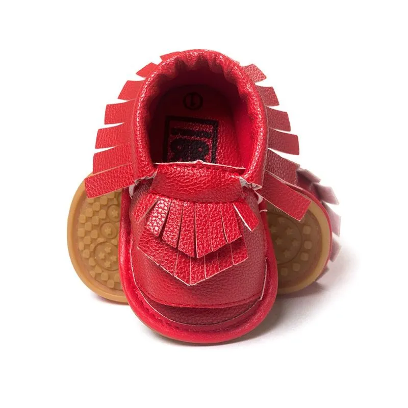 2016 Nuovo Bambino mocassini scarpe da primo camminatore Nappe sandali scarpe da bambino con suole morbide sandali con la suola i Spedizione Gratuita