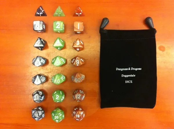 Polyhedral Dice Set * D4 D6 D8 D12 D20 D100-9 D1000-90 Dungeons & Dragons Daggerdale Good Price High Quality #D7