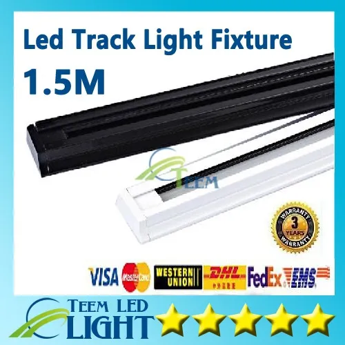 1m 1.5m Épaissir led Rail d'éclairage 85v-265V Tracklights Noir Blanc Track light Spotlight Fixture connecteur Garantie 3 ans 1010