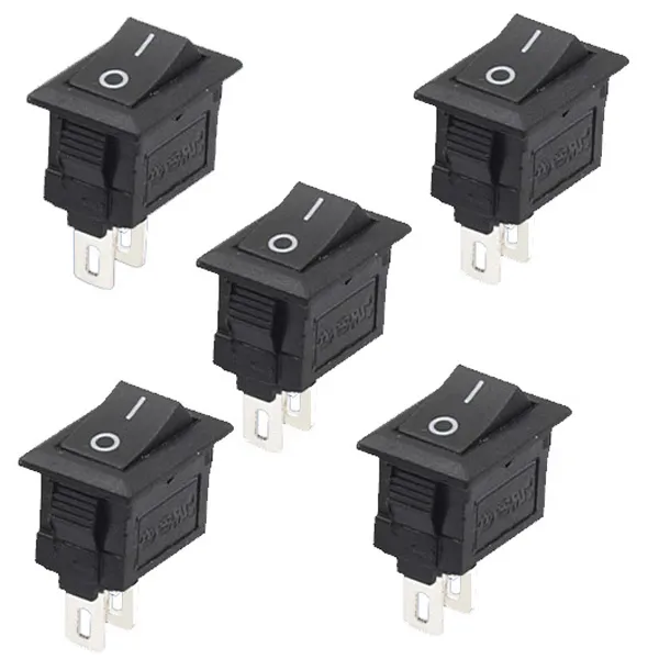 5Pcs Boat Rocker Switch 2 Pin Snap-in On/Off Position Snap 12V/110V/250V B00271