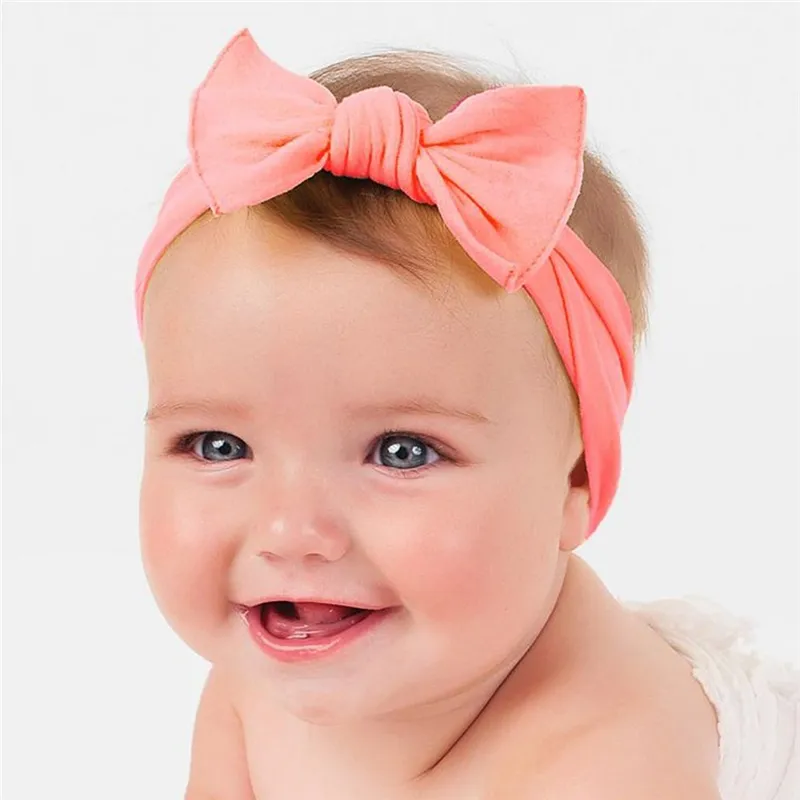Baby Mädchen Infant Feste Bogen Stirnbänder Europa Kinder Knoten Hase Ohr Haar Haarbänder 16 Farben Kinder Haarschmuck Prinzessin Kopfschmuck Kha499
