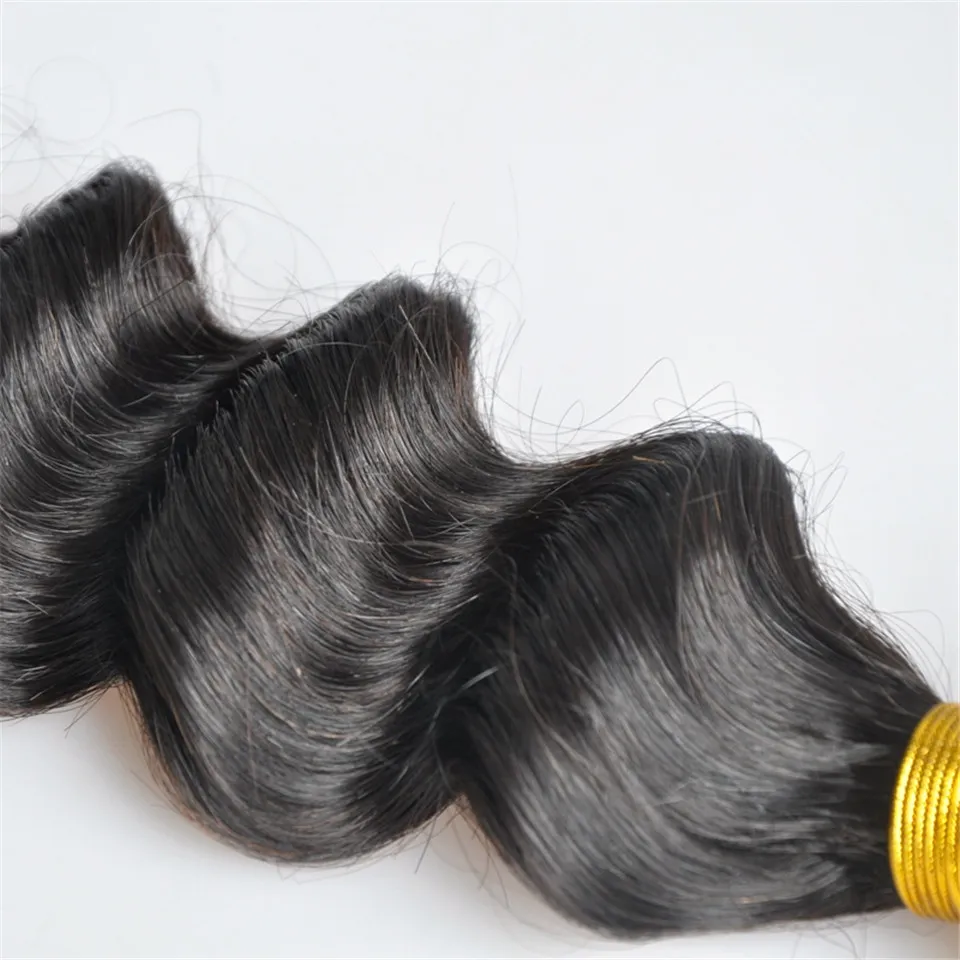 Brazilian Virgin Human Hair Loose Deep Wave Unprocessed Remy Hair Weaves Double Wefts 100gBundle 1bundlelot Can be Dyed Bleached1693449