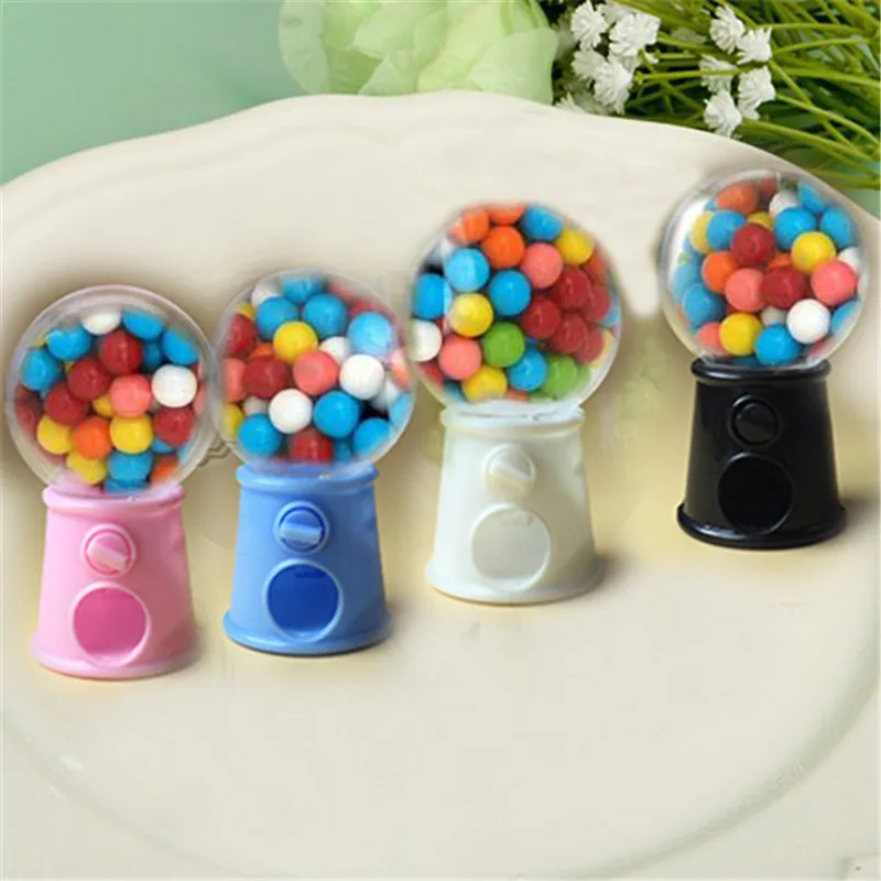 12PCS Cute Mini Candy Gumball Dispenser Kids Toy Vending Machine Saving Coin Bank Sweet Table Decors
