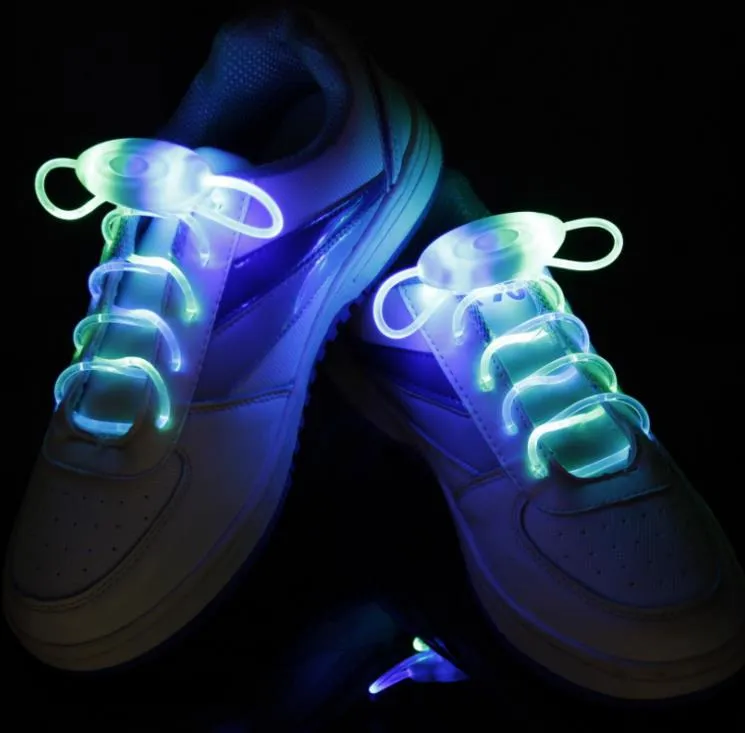 Najnowszy LED Flash Light Up Shoelaces Glow Stick Strap Shoelaces Xmas Decor Shoestring Disco Party Skating Bling Oświetlenie Buty Koronki Prezent