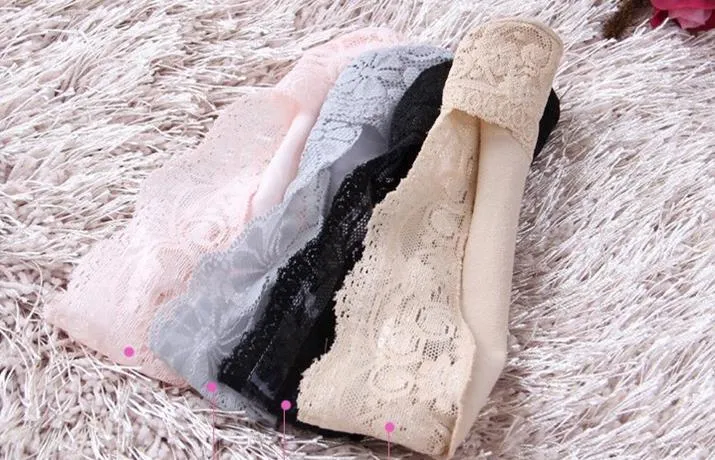 Sexiga Kvinnor Lågskuren Strumpor Mode Lady Floral Lace Antiskid Ankel Tofflor Strumpor Ballett Strumpor Hosiery Olika Färger Present Drop Shipping