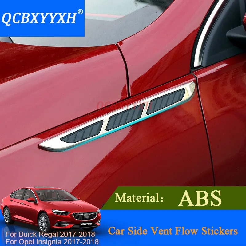 Qcbxyyxh 2 sztuk / partia ABS Car Styling dla Buick Regal Opel Insignia2017 2018 Car Side Vent Flow Naklejki Zewnętrzna dekoracja Naklejka