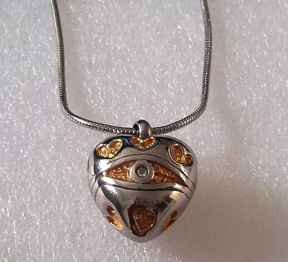 Urne funéraire en forme de cœur en acier inoxydable 316L pendentif porte-cendres en os Mini collier souvenir pour les personnes décédées et les animaux domestiques