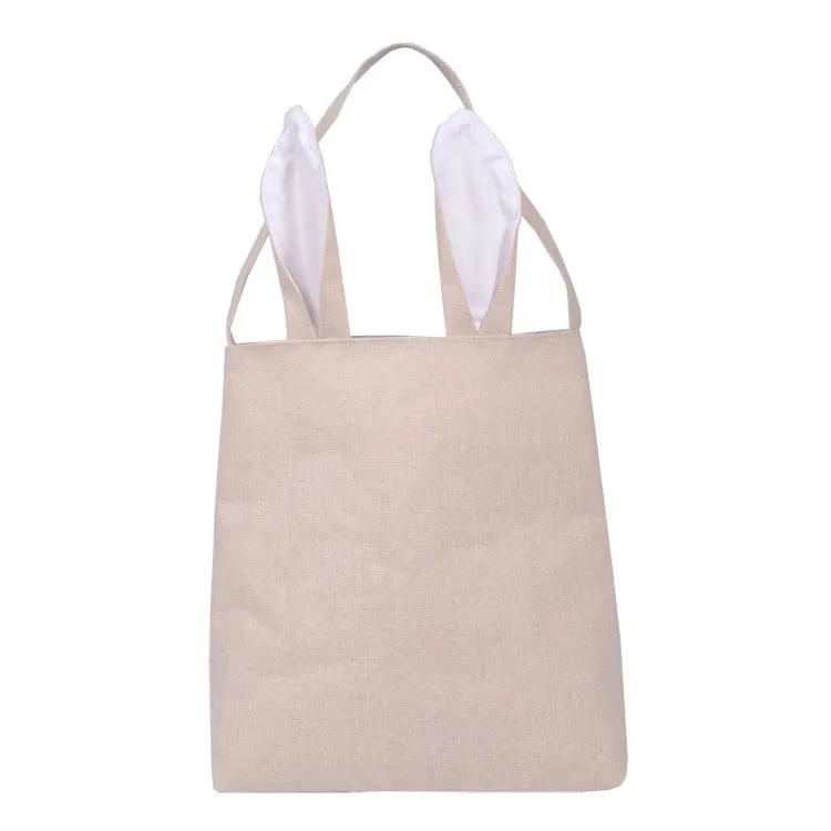 New 10styles Cotton Linen Easter Bunny Ears Basket Bag For Easter Gift Packing Easter Handbag For Child Fine Festival Gift 255*305*100mm