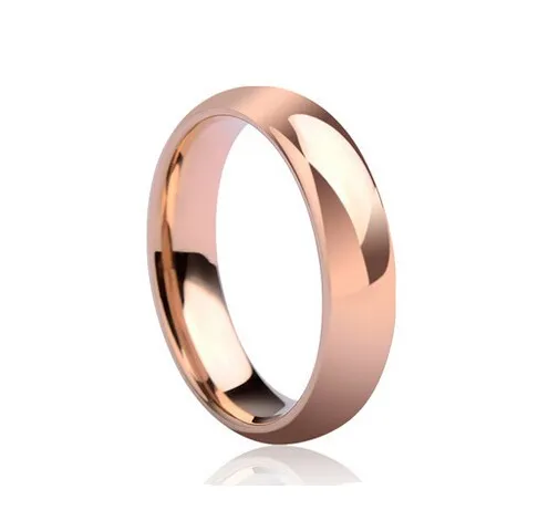 Never Fading Titanium Liefhebbers 6mm Dikke Ring Real Rose Vergulde Vinger Ring Mannen Dames Trouwring USA Size