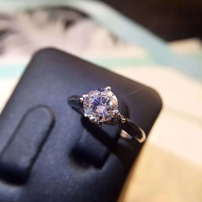 Vecalon 2016 mode neue hochzeit ring für frauen 1ct simulated diamant cz 925 sterling silber weibliche Verlobungsband Fingerring